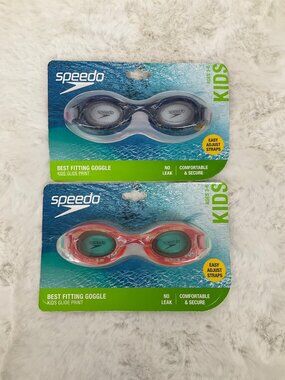 Speedo 2pk Swim Goggles Kids age 3-6 - Anti Fog No Leak UV Protection NEW Glide